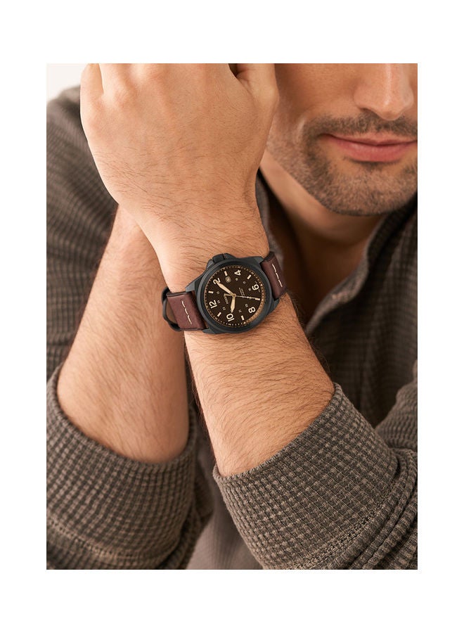 FOSSIL - Men's Analog Round Shape Leather Wrist Watch FS5938 - 40 Mm - Image 1