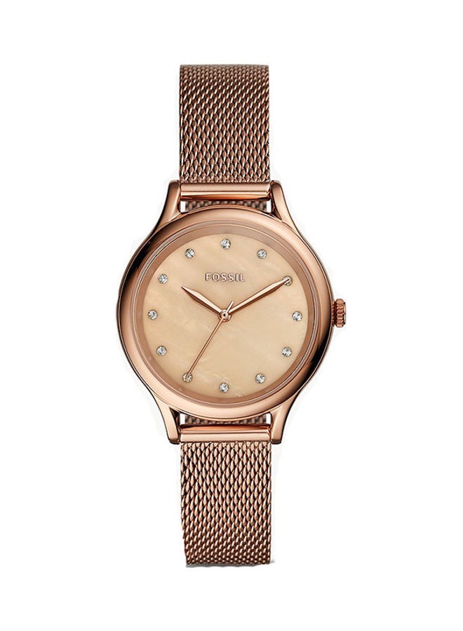 فوسيل ساعة يد أنالوج دائرية الشكل من الستانلس ستيل BQ3392 - 34 ملم - Image 1