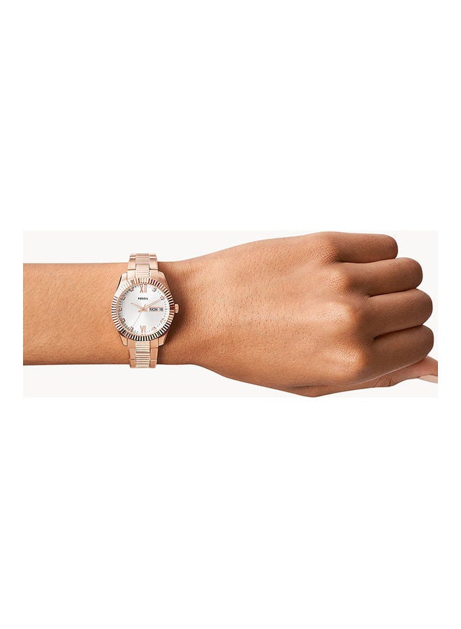 FOSSIL Women's Analog Round Shape Stainless Steel Wrist Watch ES5200 - 32 Mm  - Image 4