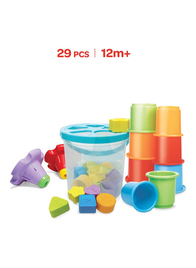 Moon - 3 In 1 Essential Set Of 29 Pcs, Fine Motor Skills Development Toy With Colorful Shapesfor 12M And Above Toddlers - Image 1