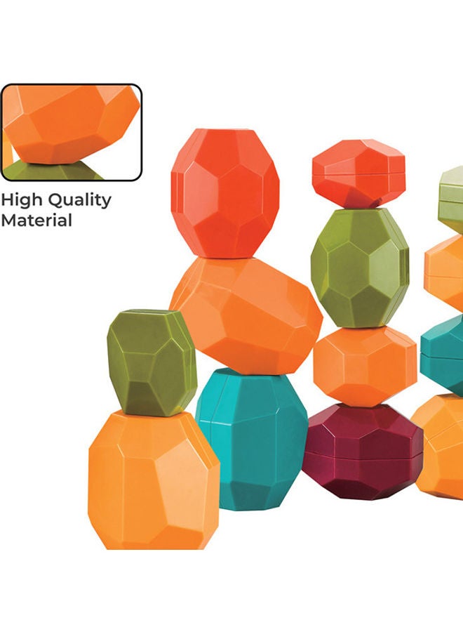 Moon Rock And Stack Balancing Educational Sensory Vibrant Toy Blocks For 12M Plus Color, Shape Recognition Stocking Stuffers For Kids - 12Pcs  - Image 3