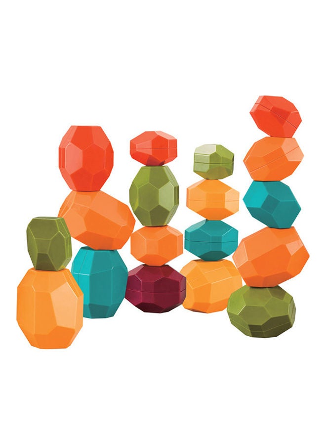 Moon Rock And Stack Balancing Educational Sensory Vibrant Toy Blocks For 12M Plus Color, Shape Recognition Stocking Stuffers For Kids - 12Pcs  - Image 1
