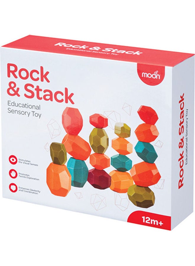 Moon Rock And Stack Balancing Educational Sensory Vibrant Toy Blocks For 12M Plus Color, Shape Recognition Stocking Stuffers For Kids - 12Pcs  - Image 5