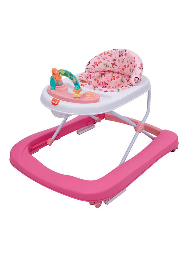 Moon Stride Baby Walker With Music-Food Tray For 6 Months To 18 Months - Rose Pink  - Image 1
