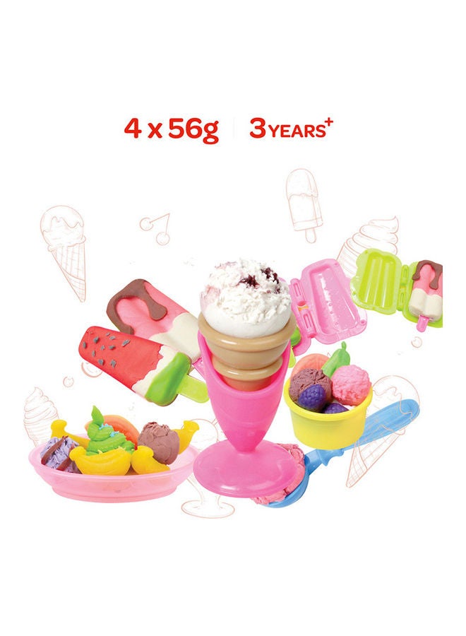 Moon Dough Creation Ice Cream Shop For 3 Years And Above DIY Clay Toys – 4 X 56 G  - Image 3