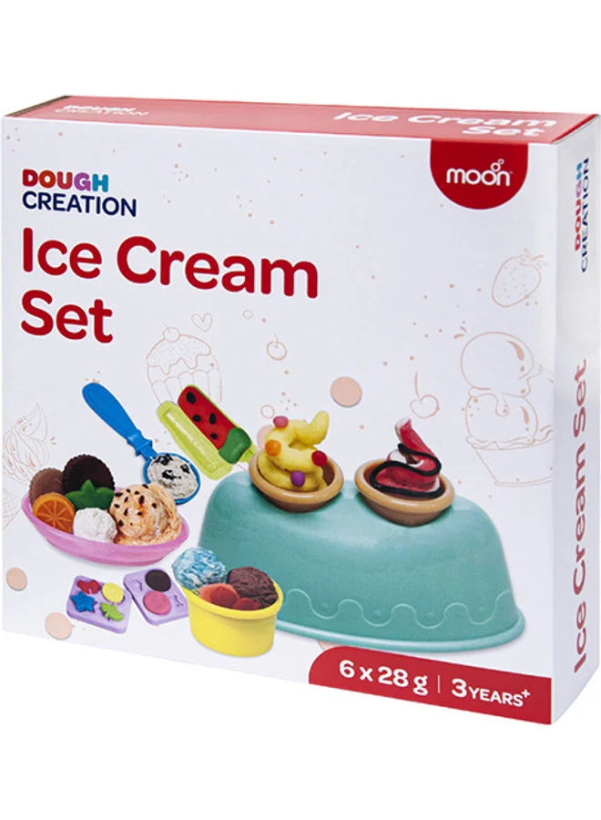 مون Dough Creation Ice Cream Set – 3+ Years DIY Clay Toy – 6 X 28 G