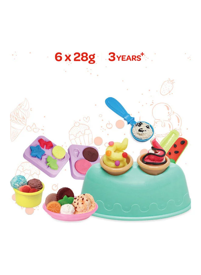 مون Dough Creation Ice Cream Set – 3+ Years DIY Clay Toy – 6 X 28 G