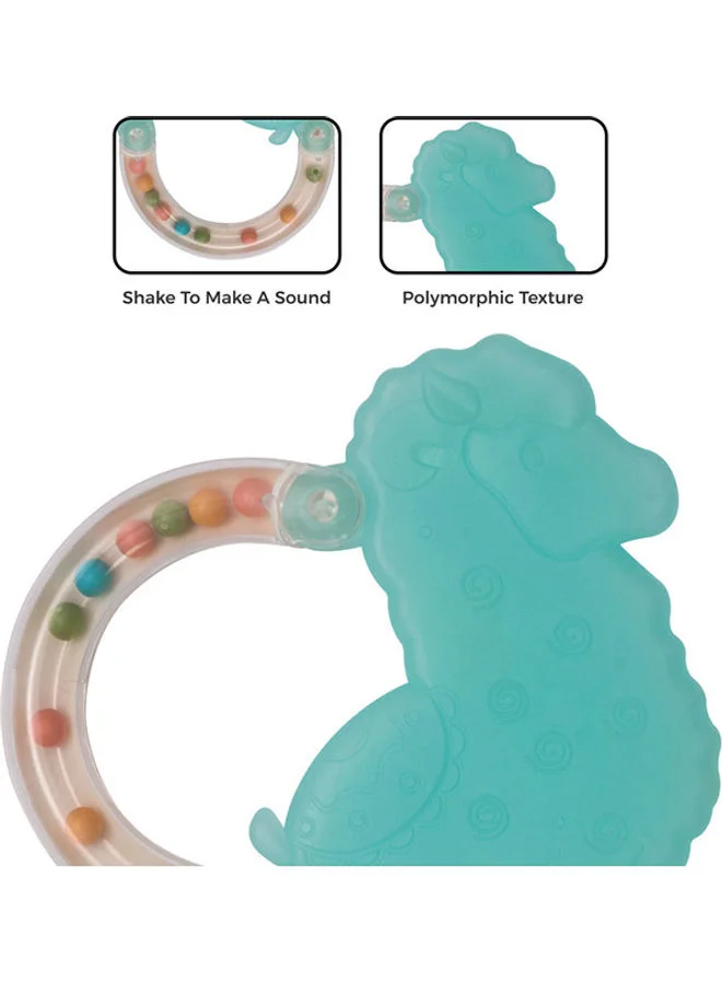 مون Fuzzy Friends Soft Baby Rattle And Sensory Teether Early Development Learning Montessori Toy Birthday Gifts Boy Girl 6m And Above Dino