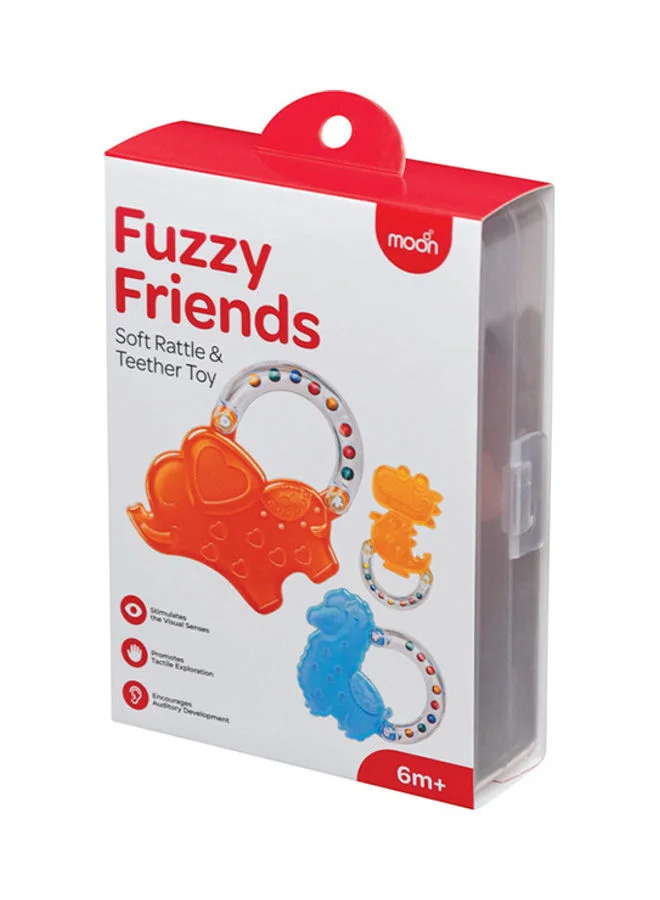 مون Fuzzy Friends Soft Baby Rattle And Sensory Teether Early Development Learning Montessori Toy Birthday Gifts Boy Girl 6m And Above Dino