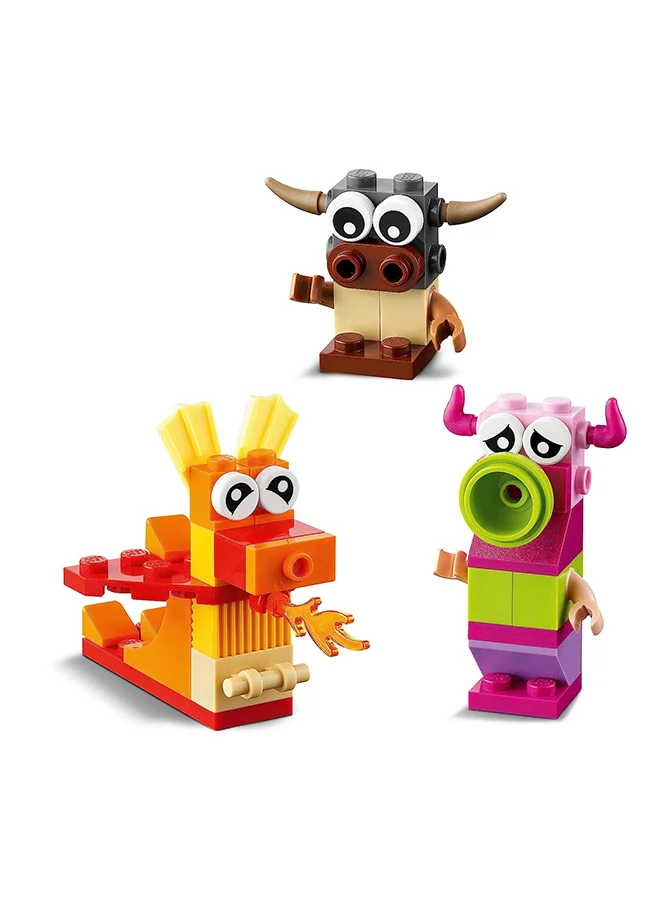 ليغو Classic Creative Monsters Building Kit; Includes 5 Monster Toy Mini Build Ideas To Inspire Creative Play For Kids Aged 4 And Up; Helps Children Develop Key Life Skills (140 Pieces) 11017