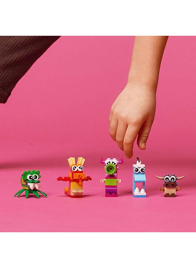 ليغو Classic Creative Monsters Building Kit; Includes 5 Monster Toy Mini Build Ideas To Inspire Creative Play For Kids Aged 4 And Up; Helps Children Develop Key Life Skills (140 Pieces) 11017
