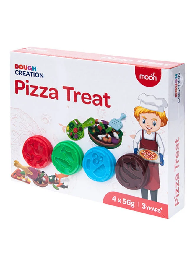 مون Dough Creation Pizza Treat For 3 Years And Above DIY Clay Toys – 4 X 56 G