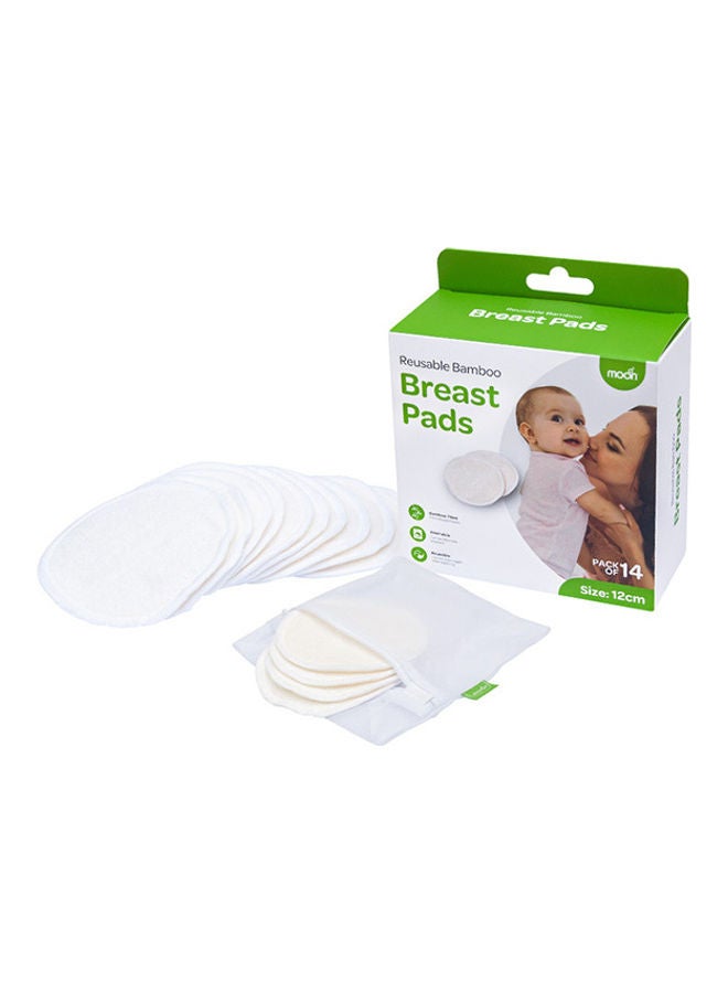 Moon Bamboo Reusable Maternity And Nursing Breast Pads Nipple Covers For Breast Feeding Moms - Pack Of 14  - Image 1