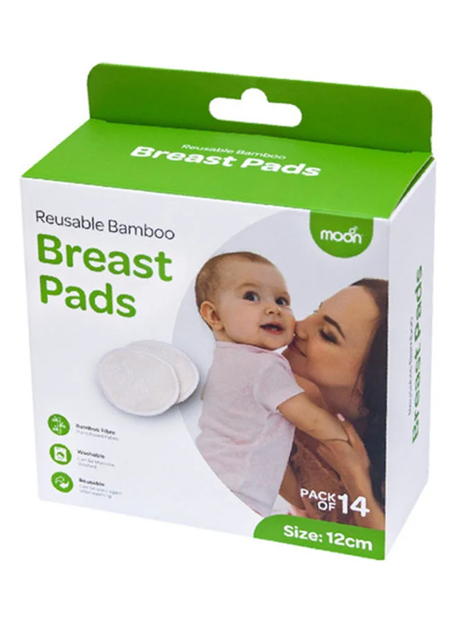 مون Bamboo Reusable Maternity And Nursing Breast Pads Nipple Covers For Breast Feeding Moms - Pack Of 14