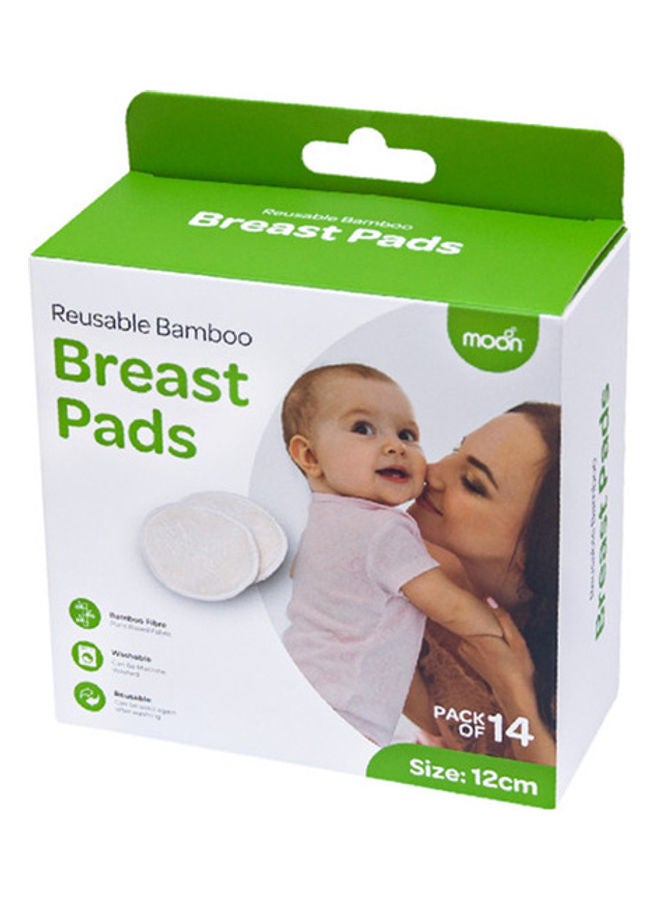 Moon Bamboo Reusable Maternity And Nursing Breast Pads Nipple Covers For Breast Feeding Moms - Pack Of 14  - Image 4