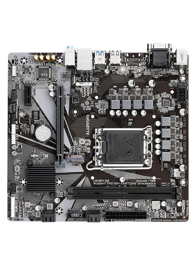 GIGABYTE - MOTHERBOARD H610M S2 DDR4 ULTRA DURABLE GAMING -LGA 1700 Black - Image 1