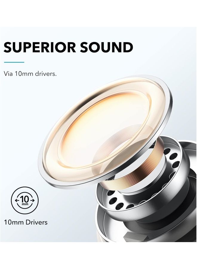 Soundcore - Life P3i Bluetooth Earphones, Hybrid Active Noise Cancelling Wireless Earbuds, 6 Mics, AI-Enhanced Calls, 10mm Drivers, App, Custom EQ, 40H Playtime, Transparency, Bluetooth 5.2 White - Image 1