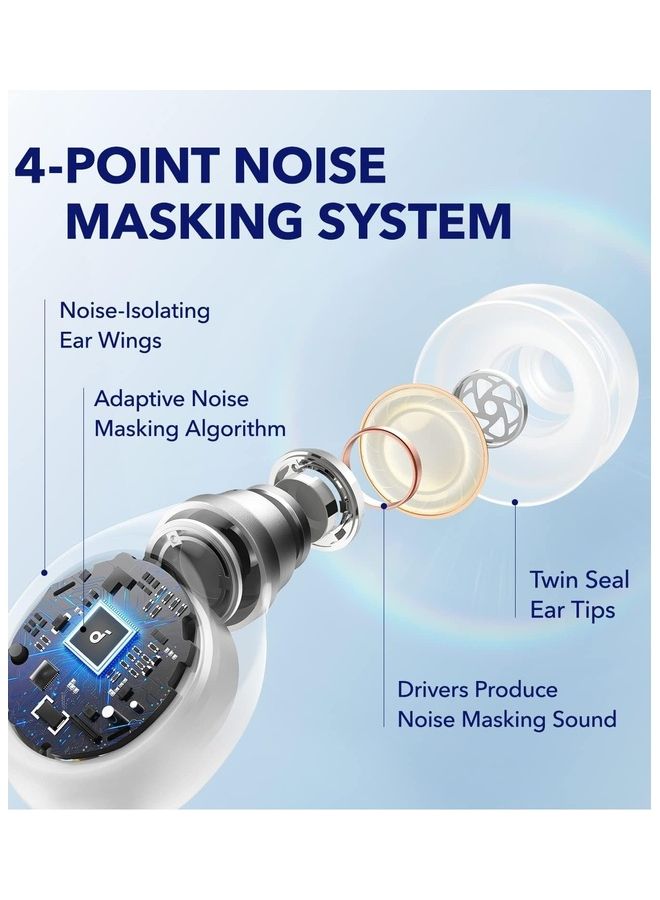 Soundcore - Anker A10 Noise Blocking Earbuds, Comfortable Fit, Bluetooth 5.2, App, For Unlimited Sleep Sounds Monitor, Personal Alarm, Side Sleeper Aurora - Image 1
