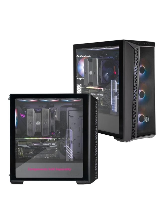 كولر ماستر MasterBox 520 Blackout Edition Airflow ATX Mid-Tower، واجهة شبكية، لوحة من الزجاج المقسى، E-ATX*(*ما يصل إلى 12 × 10.7 بوصة، USB 3.2 Gen2 Type-C، ثلاثة مصابيح ARGB ذات تدفق سيك 120 مم  - Image 5