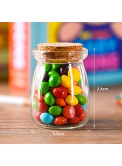 East Lady 10-Piece Glass Jar With Cork Lids And Label Set Clear/Brown 100ml  - Image 3