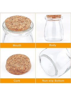 East Lady 10-Piece Glass Jar With Cork Lids And Label Set Clear/Brown 100ml  - Image 4