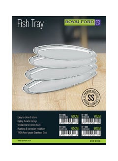 Royalford Premium-Quality Stainless Steel Light-Weight and Food-Grade Tray| Elegant Mirror-Finish Body and Durable Design| Perfect for Serving Fish and Other Food| Silver Silver 70cm  - Image 5