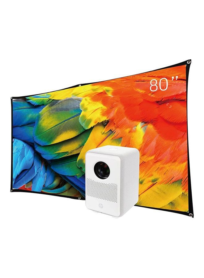 HP - Led Projector System 200 Lum 80 Inch Screen Size Fhd 6W Built In With Roku Express Plus 84 Inches Screen CC200 Bundle Marshall Emberton Portable Bluetooth Water Resistant Wireless Speaker CC200 Bundle + EMBERTON Speaker White - Image 1