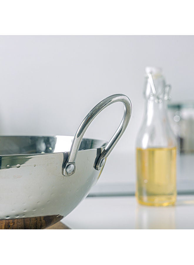 Royalford Perfect for Sauting Frying Stir Frying Etc| Equipped with Strong and Sturdy Riveted Handles Kitchen Use Versatile And Strong Stainless Steel Construction| Silver Silver 24cm  - Image 3