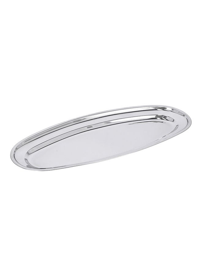Royalford - Premium-Quality Stainless Steel Light-Weight and Food-Grade Tray| Elegant Mirror-Finish Body and Durable Design| Perfect for Serving Food| Silver Silver 50cm - Image 1