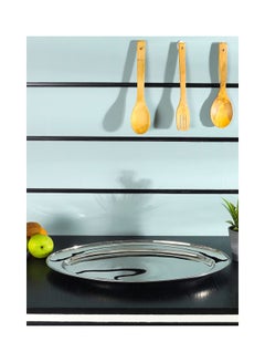 Royalford Premium-Quality Stainless Steel Light-Weight and Food-Grade Tray| Elegant Mirror-Finish Body and Durable Design| Perfect for Serving Food| Silver Silver 50cm  - Image 3
