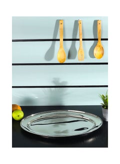 Royalford Premium-Quality Stainless Steel Light-Weight and Food-Grade Tray| Elegant Mirror-Finish Body and Durable Design| Perfect for Serving Food| Silver Silver 60cm  - Image 4