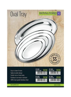 Royalford Premium-Quality Stainless Steel Light-Weight and Food-Grade Tray| Elegant Mirror-Finish Body and Durable Design| Perfect for Serving Food| Silver Silver 60cm  - Image 5