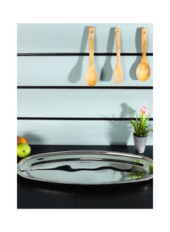 Royalford Premium-Quality Stainless Steel Light-Weight and Food-Grade Tray| Elegant Mirror-Finish Body and Durable Design| Perfect for Serving Fish and Other Food| Silver Silver 80cm  - Image 4