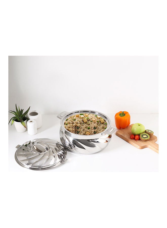 رويال فورد وعاء طعام مزدوج الجدار مع عزل فراغ ساخن وبارد| قفل لولبي قوي للحفاظ على الطعام طازجًا لفترة طويلة| تصميم أنيق وفريد مثالي للأرز والروتي والكاري| فضي - Image 4