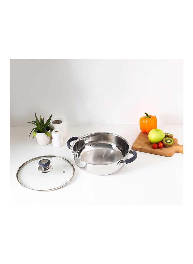 Royalford - Perfect for Sauting Frying Stir Frying Etc| Equipped with Strong and Sturdy Riveted Handles Kitchen Use Versatile And Strong Stainless Steel Construction| Silver Silver 24x24x8 cmcm - Image 1
