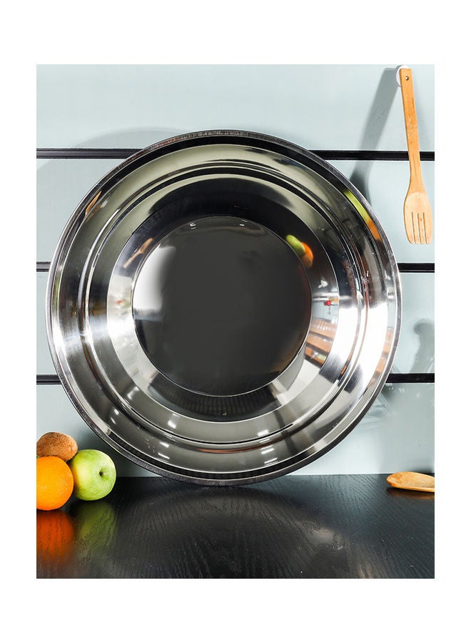 Royalford Premium-Quality Light-Weight and Food-Grade Stainless Steel Plate| Elegant and Durable with a Mirror-Finish Body| Perfect for Serving Food| Silver Silver 60cm - Image 3
