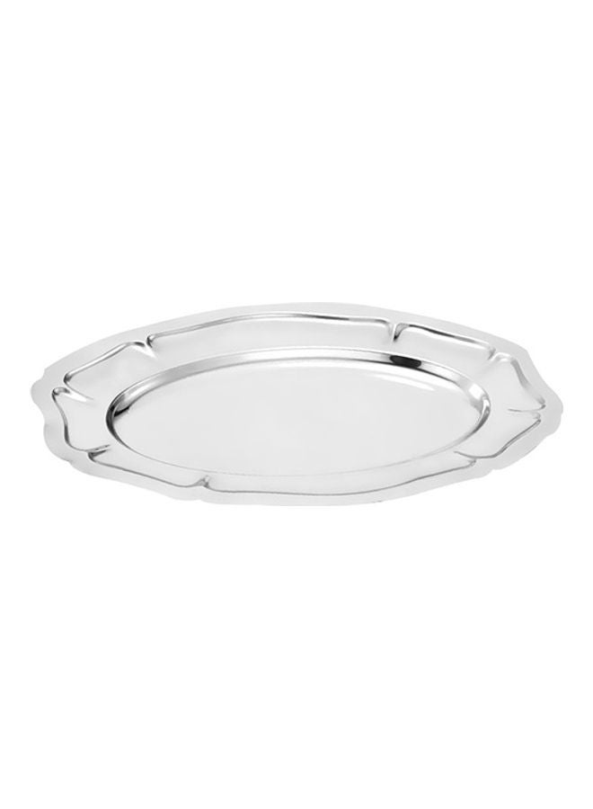 Royalford Premium-Quality Stainless Steel Light-Weight and Food-Grade Tray| Elegant Mirror-Finish Body and Durable Design| Perfect for Serving Food| Silver Silver 40cm - Image 1