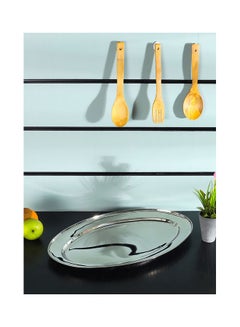 Royalford Premium-Quality Stainless Steel Light-Weight and Food-Grade Tray| Elegant Mirror-Finish Body and Durable Design| Perfect for Serving Food| Silver Silver 65cm  - Image 2