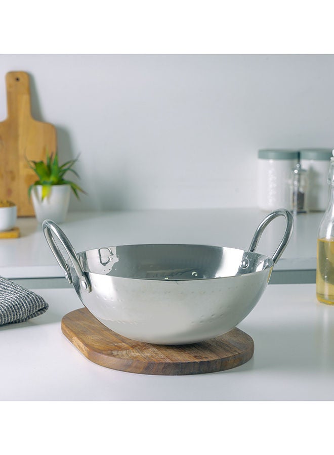 Royalford - Perfect for Sauting Frying Stir Frying Etc| Equipped with Strong and Sturdy Riveted Handles Kitchen Use Versatile And Strong Stainless Steel Construction| Silver Silver 22 cmcm - Image 1