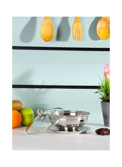 Royalford Leomax Dates Bowl With Glass Lid Premium Quality Stainless Steel Tempered Glass Lid With Steel Frame Silver 14cm  - Image 3