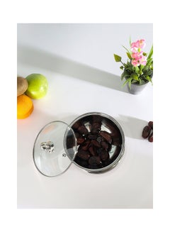 Royalford Leomax Dates Bowl With Glass Lid Premium Quality Stainless Steel Tempered Glass Lid With Steel Frame Silver 14cm  - Image 4