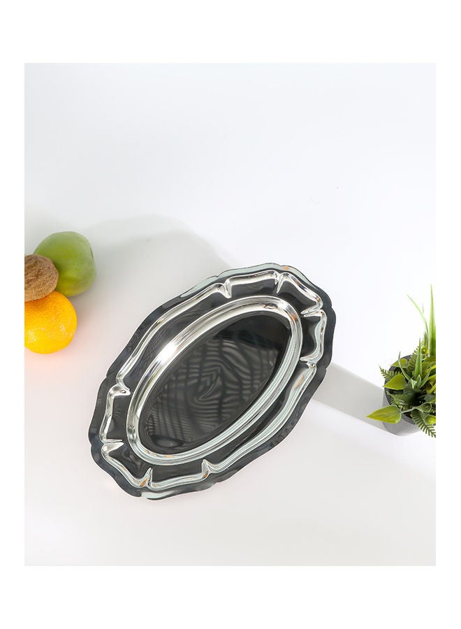 Royalford - Premium-Quality Stainless Steel Light-Weight and Food-Grade Tray| Elegant Mirror-Finish Body and Durable Design| Perfect for Serving Food| Silver Silver 30cm - Image 1