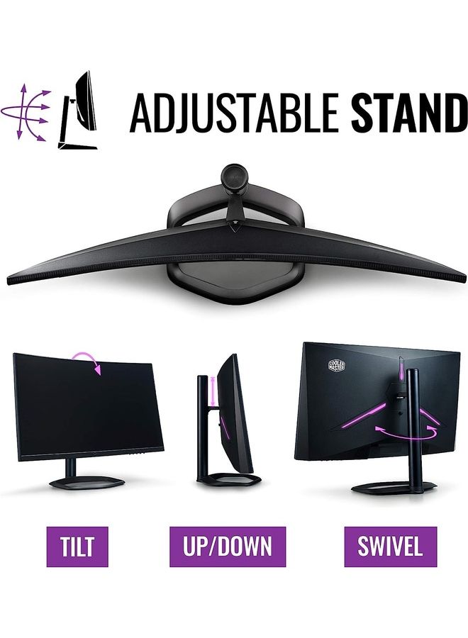 كولر ماستر شاشة ألعاب LED منحنية بدون إطار بدقة Full HD 1080P  - Image 4
