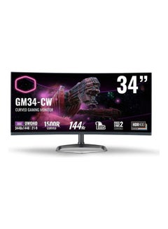 COOLER MASTER Curved Frameless Ultrawide WQHD Gaming QLED Monitor - 3440x1440P,1500R VA Panel Black  - Image 2