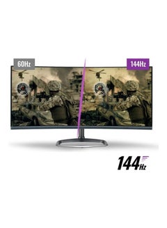 COOLER MASTER Curved Frameless Ultrawide WQHD Gaming QLED Monitor - 3440x1440P,1500R VA Panel Black  - Image 5