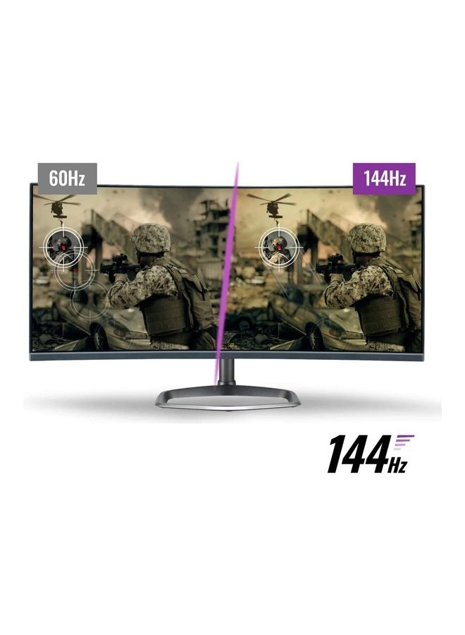 COOLER MASTER Curved Frameless Ultrawide WQHD Gaming QLED Monitor - 3440x1440P,1500R VA Panel Black  - Image 5