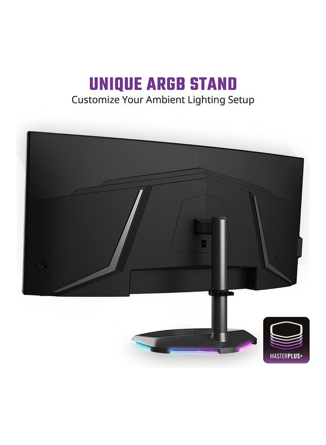COOLER MASTER - ARGB Curved Gaming Monitor - 144Hz, VA QD Tech, Ultra-WQHD 3440 x 1440, 0.5ms Response, Curve 1500R, FreeSync Premium - DP, HDMI, USB-C & USB Hub, VESA Mount Black - Image 1