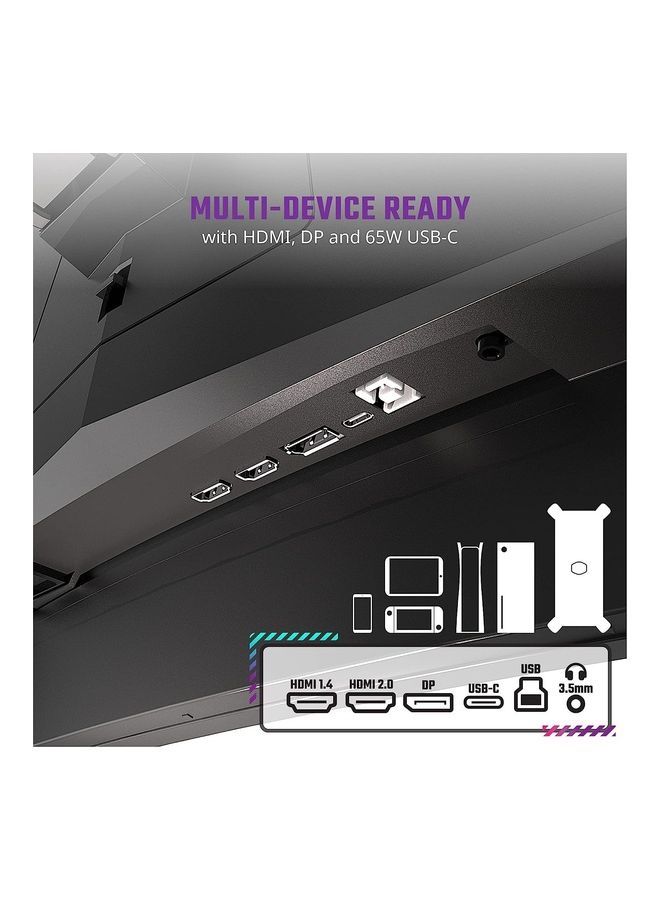 COOLER MASTER - ARGB Curved Gaming Monitor - 144Hz, VA QD Tech, Ultra-WQHD 3440 x 1440, 0.5ms Response, Curve 1500R, FreeSync Premium - DP, HDMI, USB-C & USB Hub, VESA Mount Black - Image 1