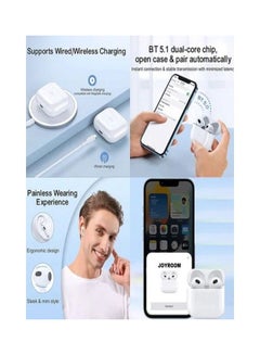 JOYROOM Jr T03S Plus New Version 5.1 Bluetooth Dual Core Chip Instant Connection Tws Wireless Earbuds With Charging Case White  - Image 3