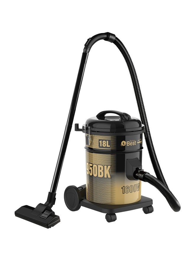 Techno Best - Drum Vacuum Cleaner 18 L 1600 W BVC-018 Black/Gold - Image 1